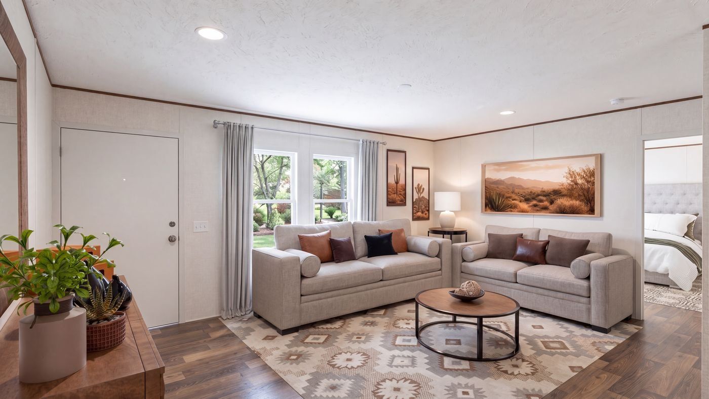 Cedar floor plan home, living room