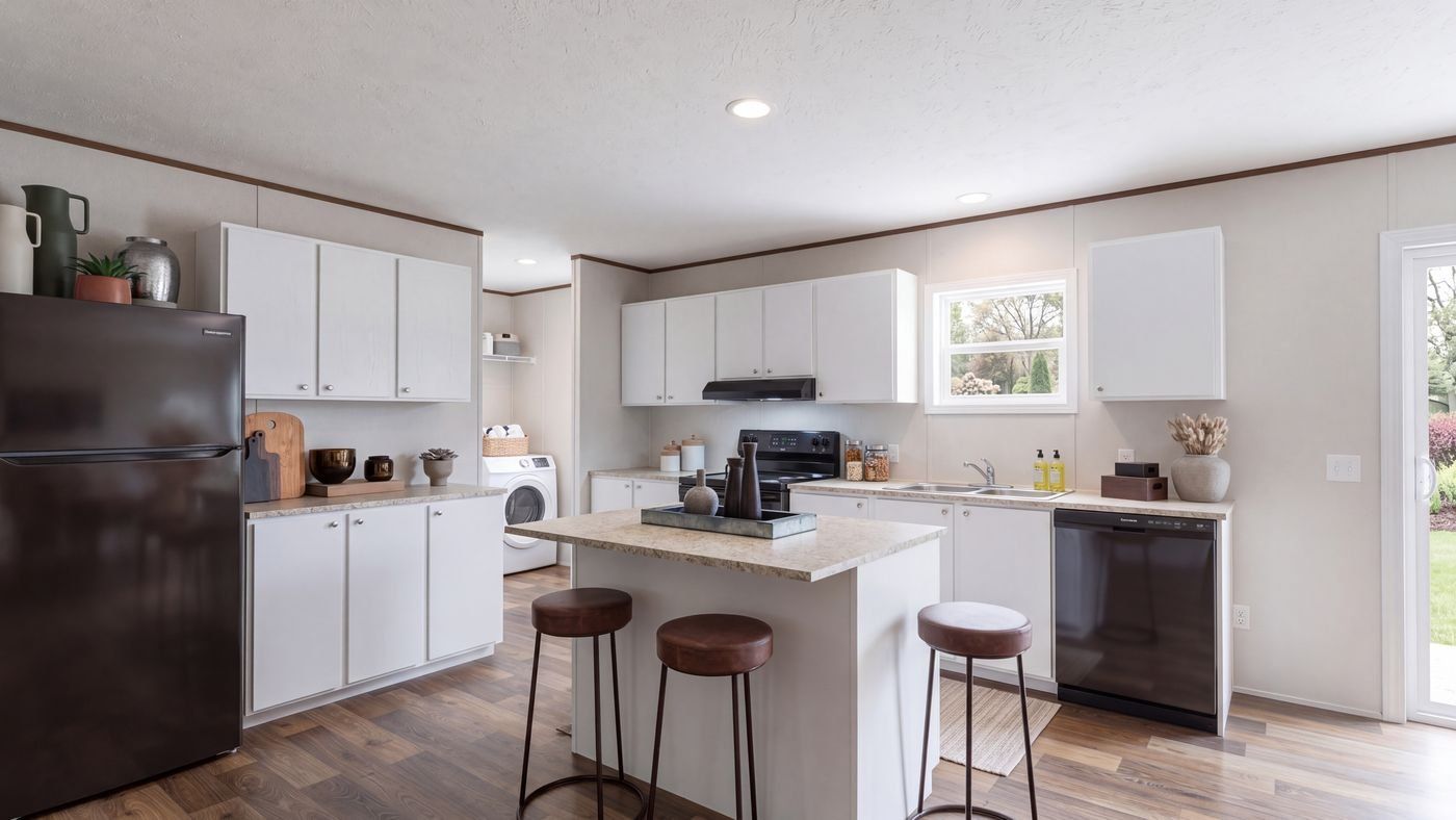 Cedar floor plan home, kitchen