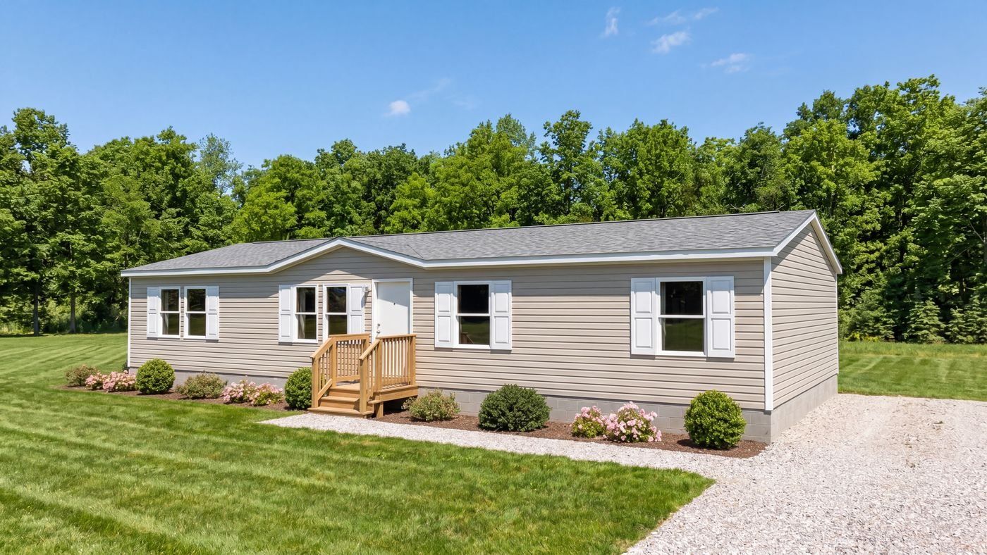 Oak floor plan home, exterior